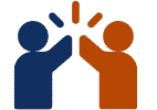 2 Personen beim High Five
