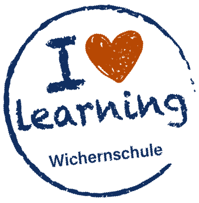Stempel mit dem Text I love learning